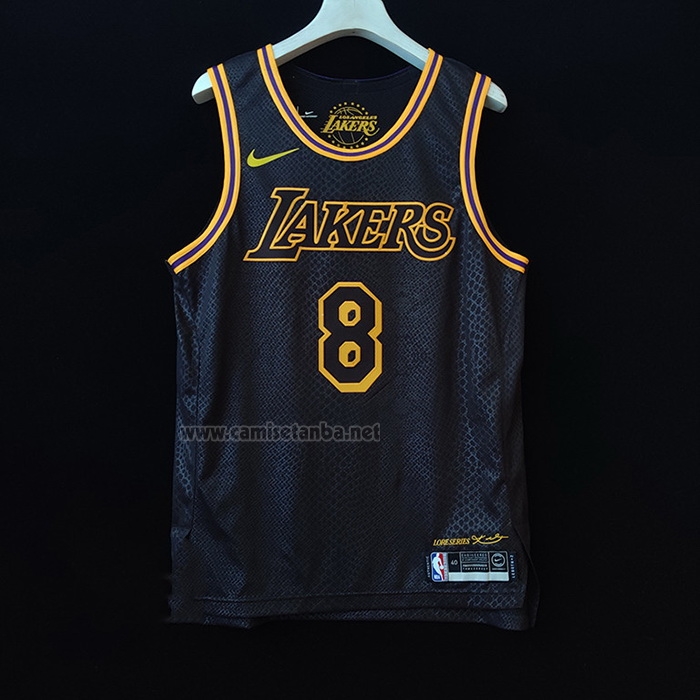 Camiseta Los Angeles Lakers Kobe Bryant #8 Black Mamba Autentico Negro